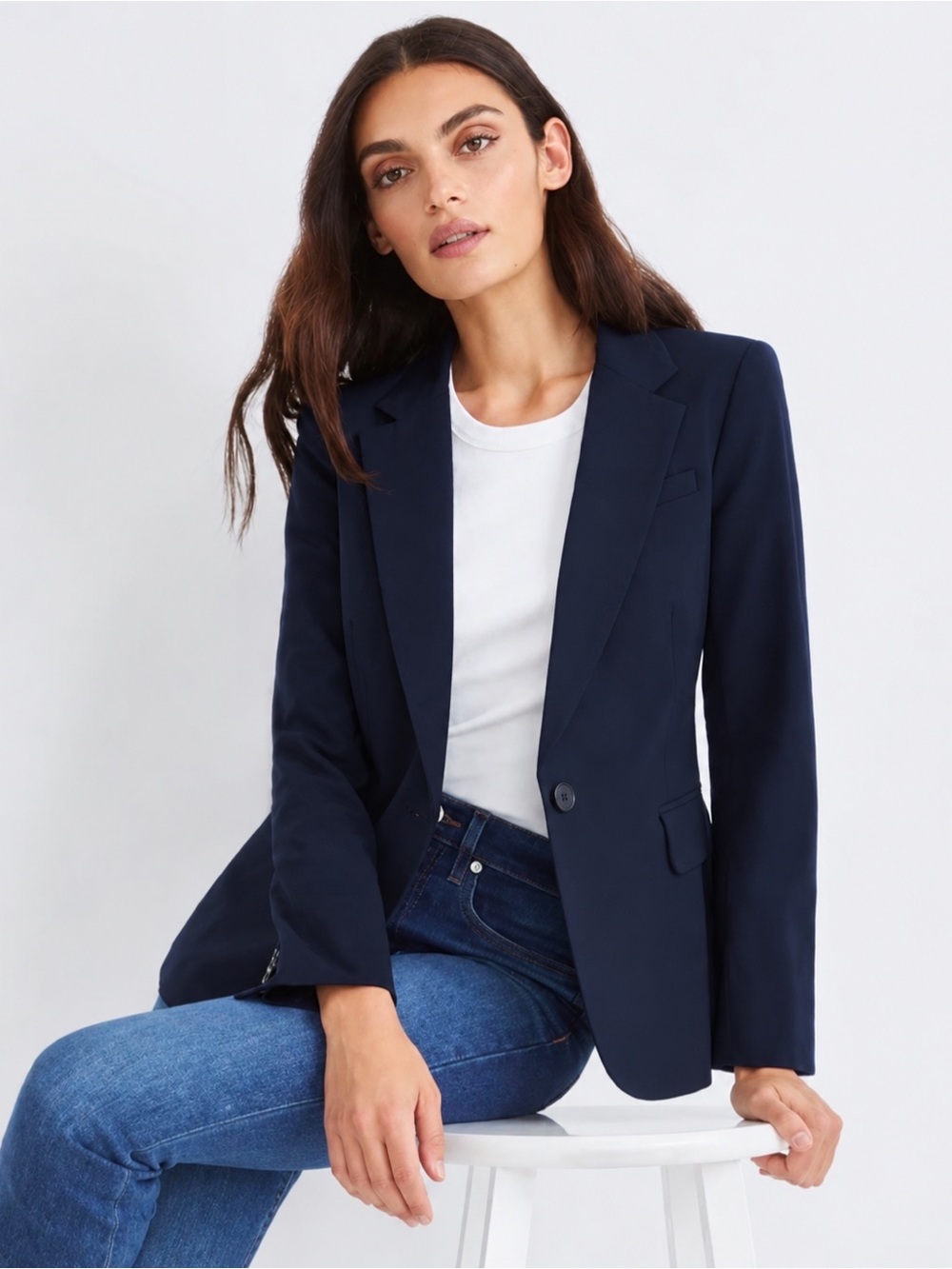 Veronica Beard Navy Cotton Dickey Jacket Blazer Size 2 Made in USA